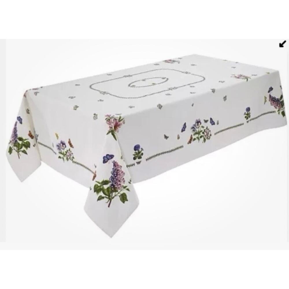 NEW Botanic Garden Portmeirion Tablecloth 60 x 84 Oblong Butterfly Floral - Picture 2 of 2